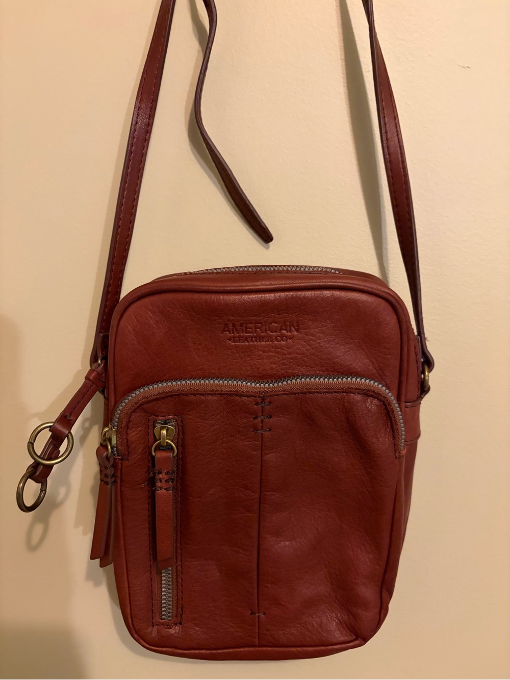 Leather Crossbody Bag - Rust Brown